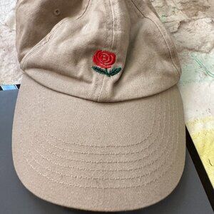 The Hundreds Red Rose Flower Design Men's Brown Dad Hat